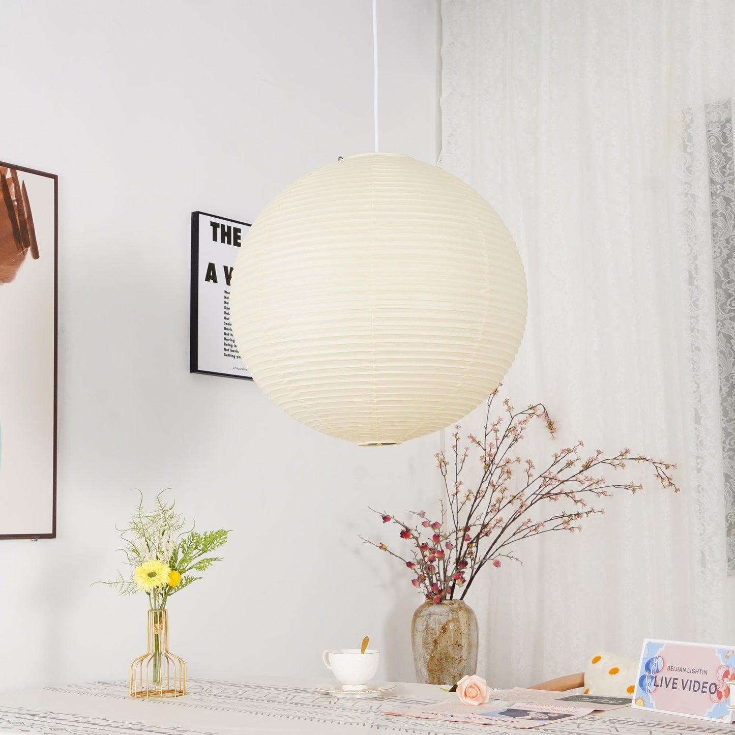 Suspension Akari A Series - Luminaire Japonais Moderne en Papier, Design Élégant et Minimaliste