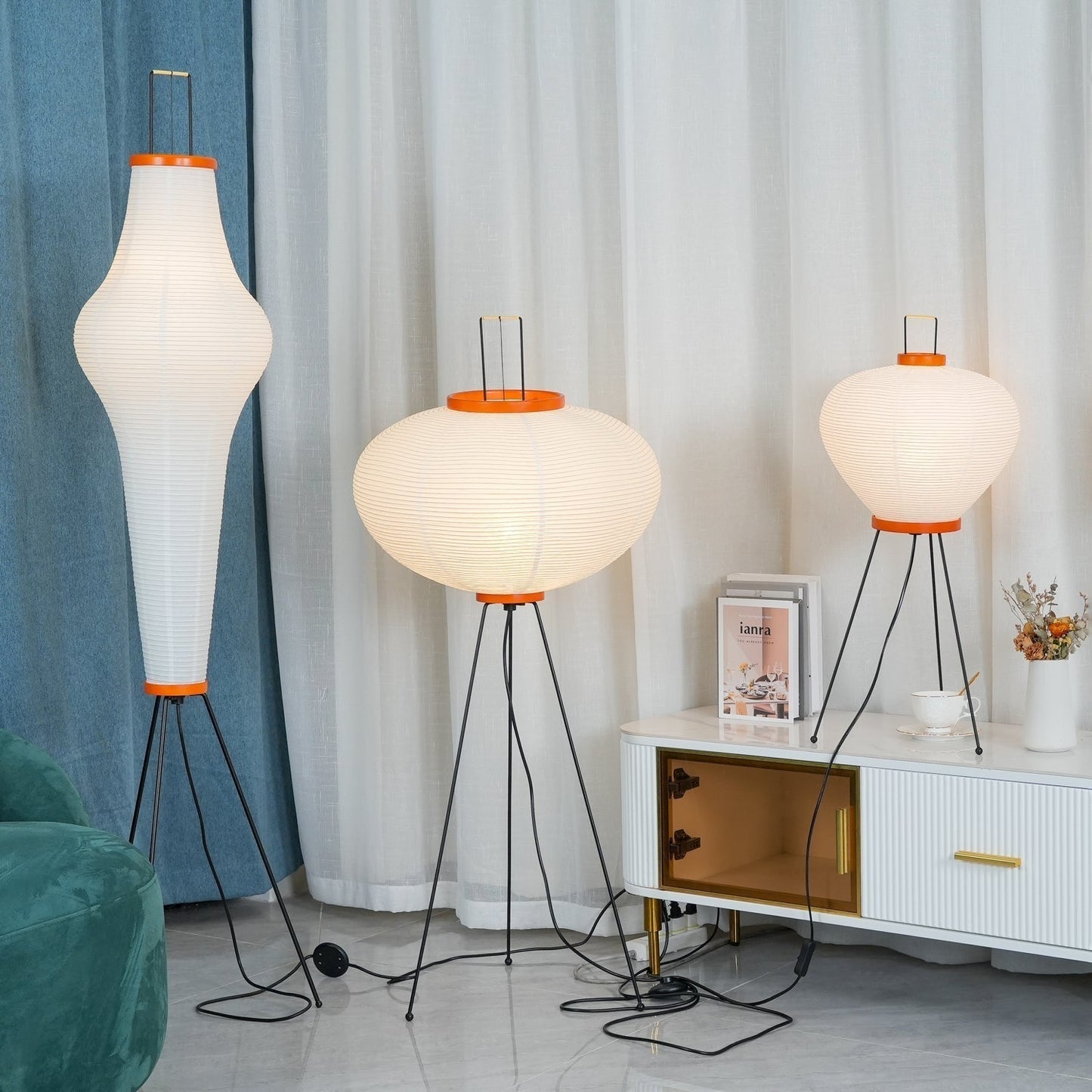 Lampadaire en Papier de Riz - Élégance Minimaliste pour Salon et Chambre