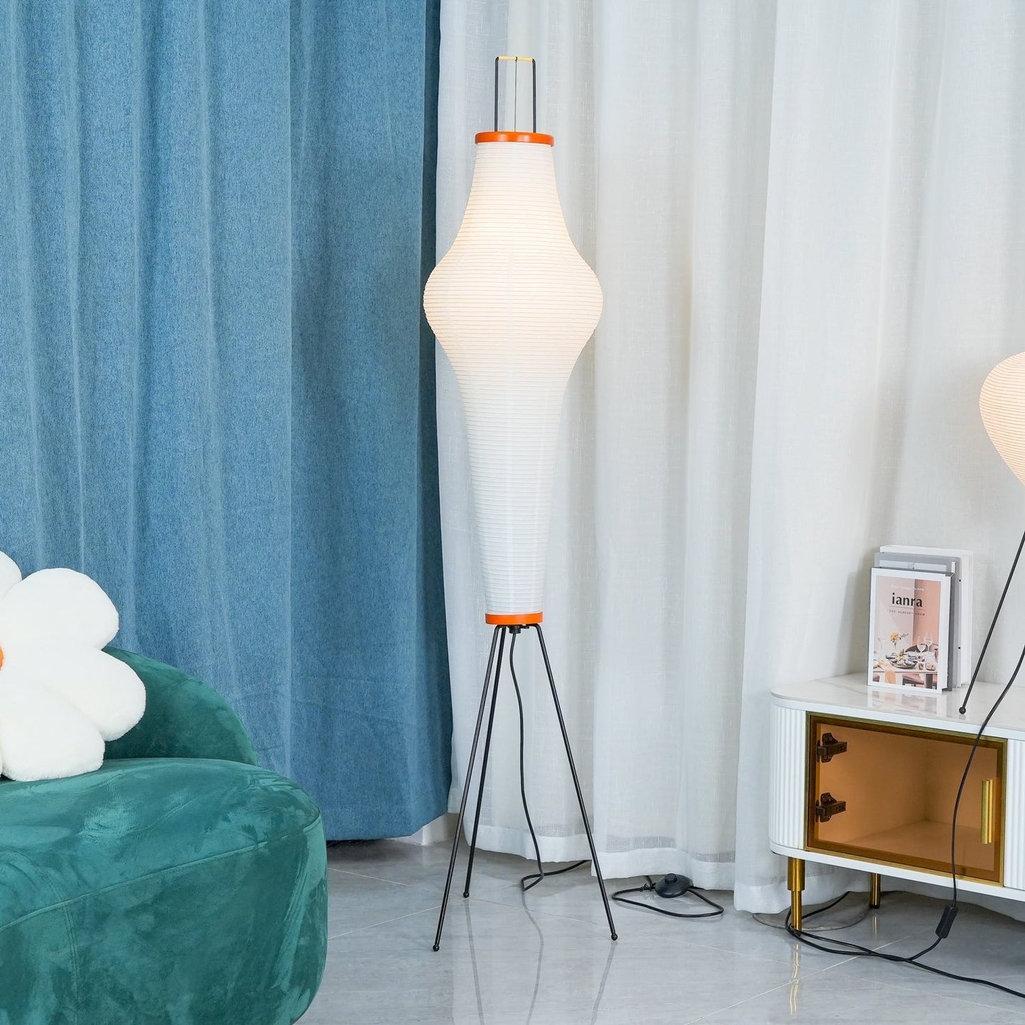 Lampadaire en Papier de Riz - Élégance Minimaliste pour Salon et Chambre