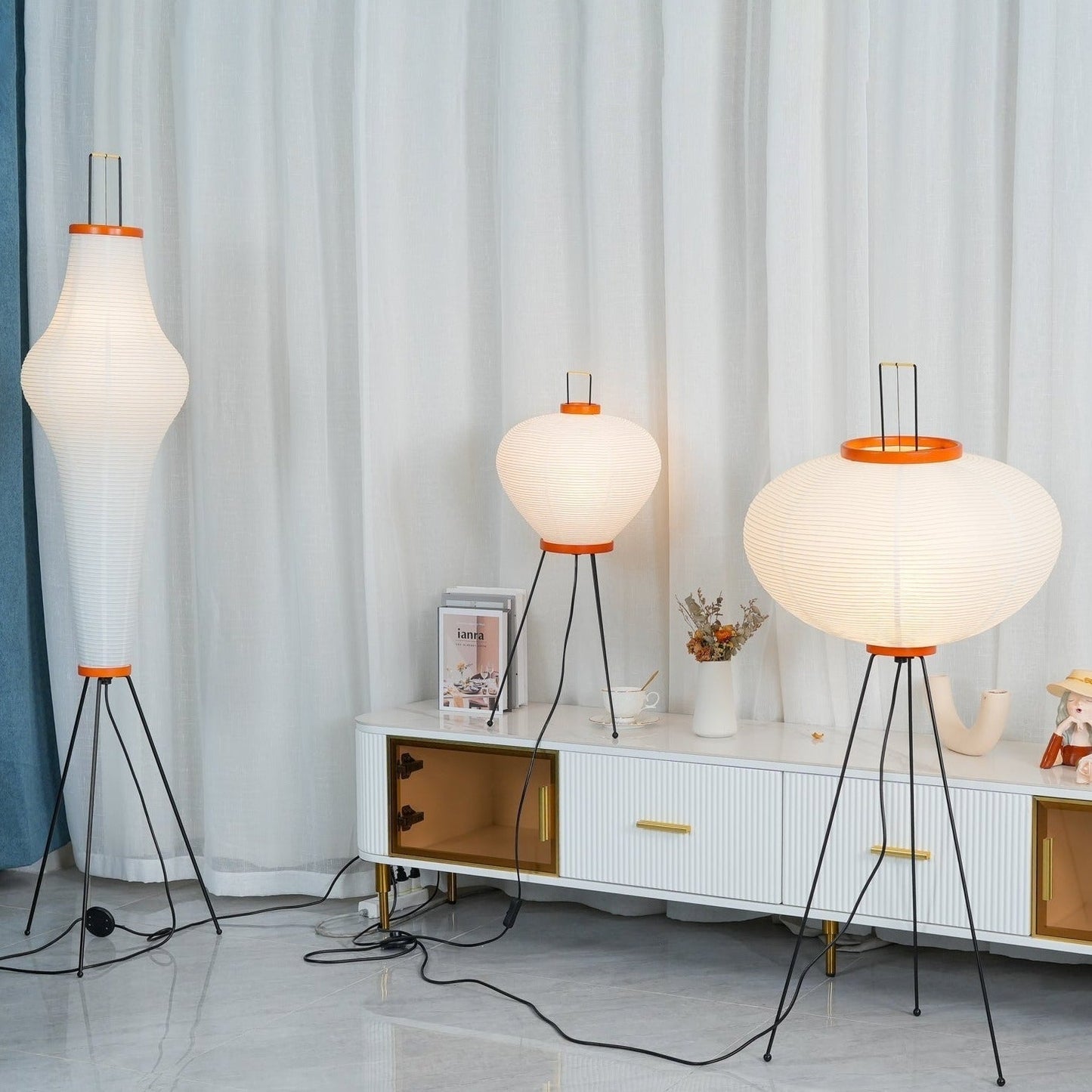 Lampadaire en Papier de Riz - Élégance Minimaliste pour Salon et Chambre