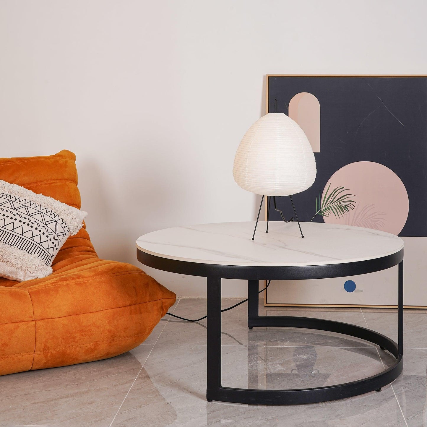 Lampe de Table Akari – Design Inspiré du Japon avec Papier de Murier et Métal