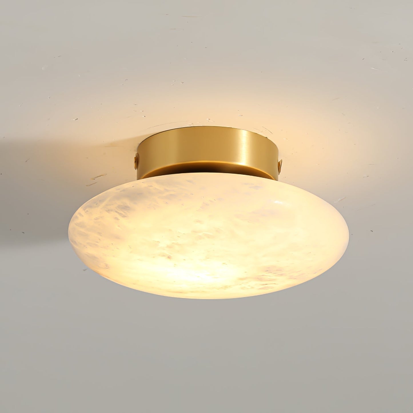 Lampe Plafonnier Oval en Albâtre – Éclairage LED Élégant en Métal et Albâtre