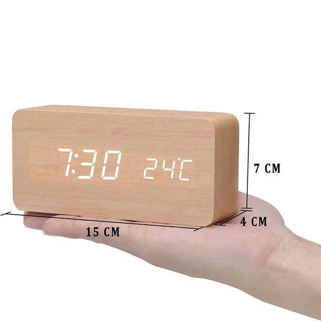 Réveil LED Design en Bois