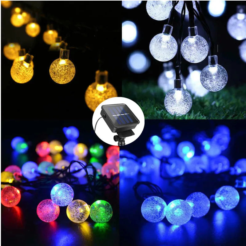 Guirlande Solaire LED Étanche – Éclairage Extérieur Décoratif pour Jardin, Terrasse et Balcon