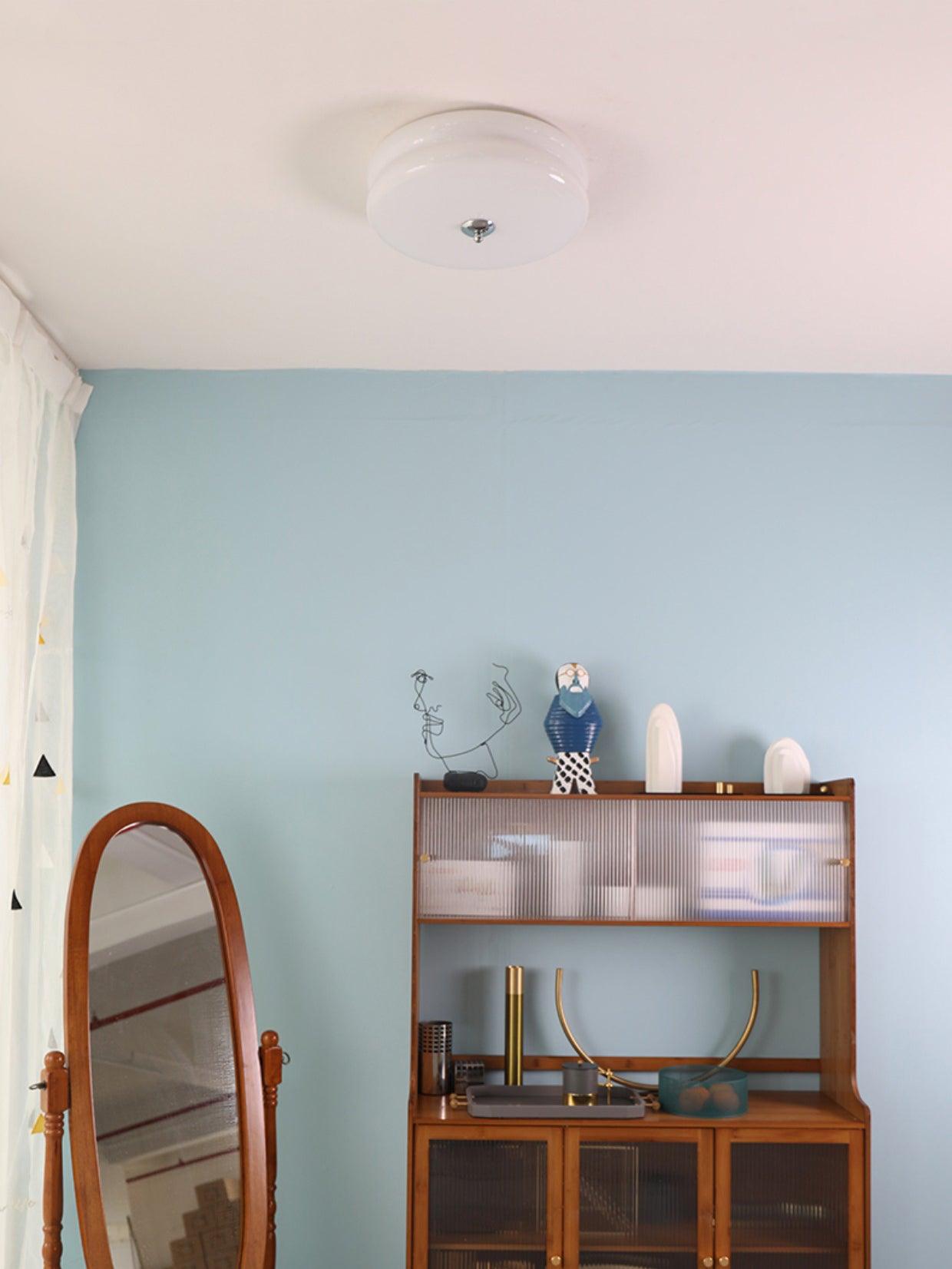 Plafonnier Vintage Art Déco, Élégance Géométrique avec LED Intégrée