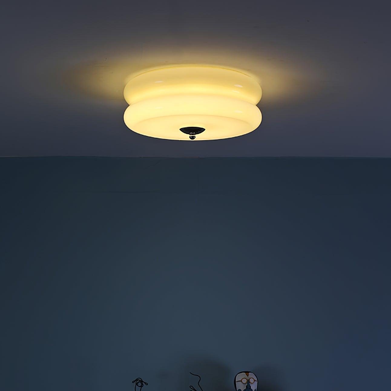 Plafonnier Vintage Art Déco, Élégance Géométrique avec LED Intégrée