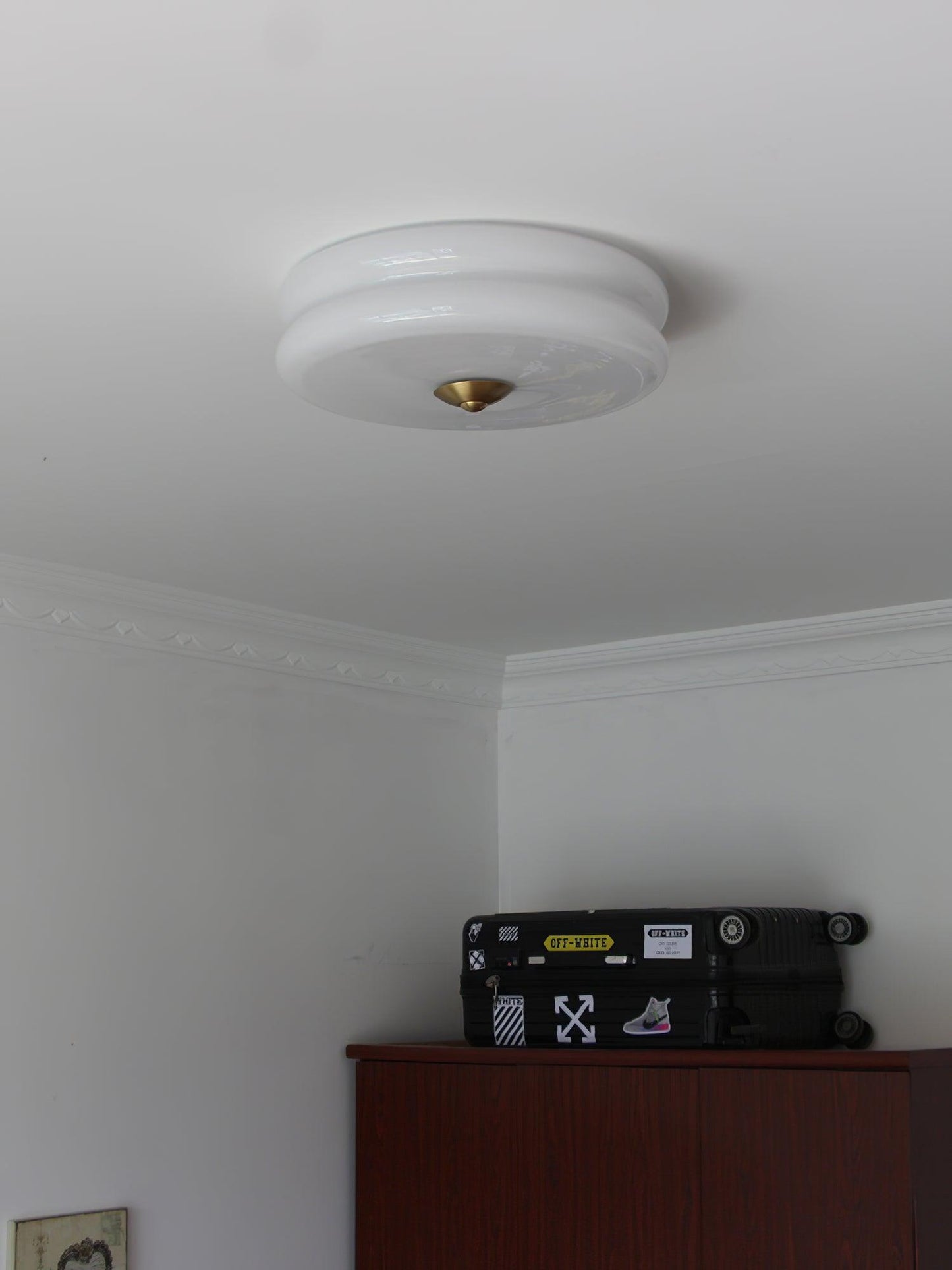 Plafonnier Vintage Art Déco, Élégance Géométrique avec LED Intégrée
