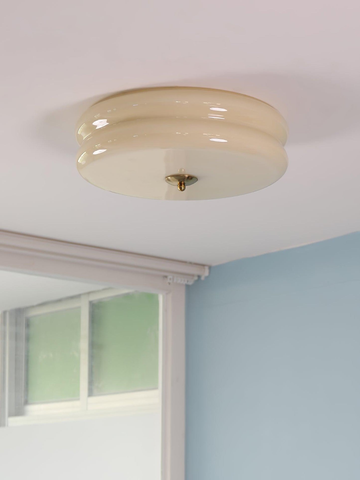 Plafonnier Vintage Art Déco, Élégance Géométrique avec LED Intégrée