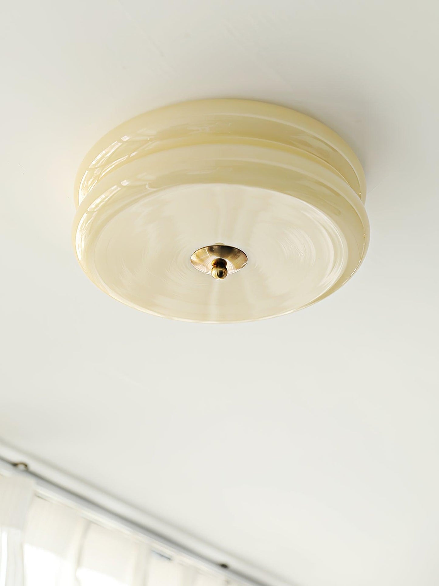 Plafonnier Vintage Art Déco, Élégance Géométrique avec LED Intégrée