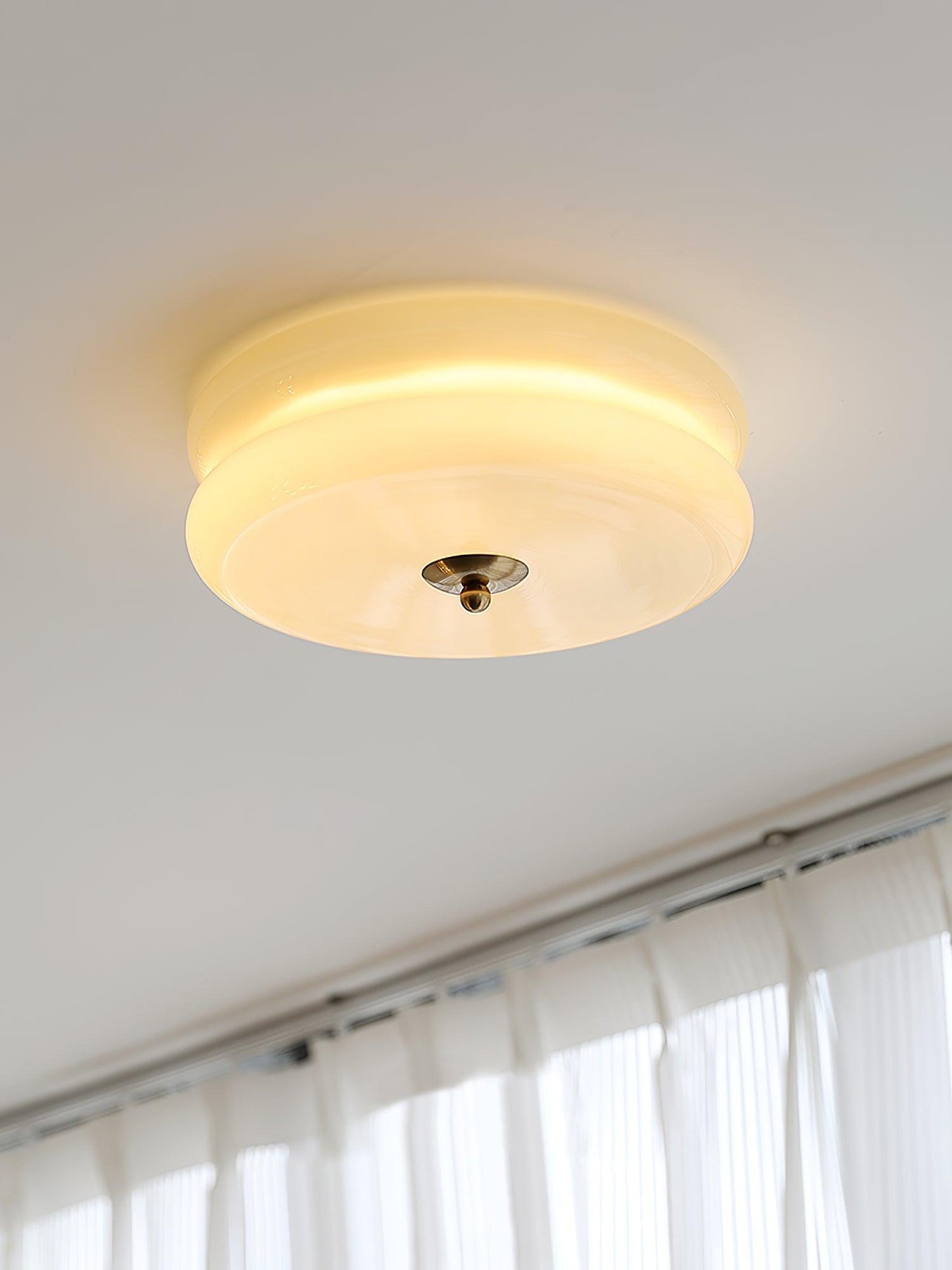 Plafonnier Vintage Art Déco, Élégance Géométrique avec LED Intégrée