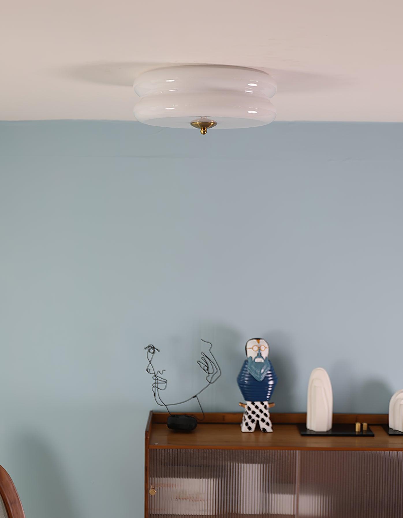 Plafonnier Vintage Art Déco, Élégance Géométrique avec LED Intégrée