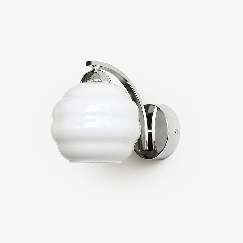 Lampe Murale Vintage Art Déco, Élégance Classique avec Abat-jour en Verre Blanc