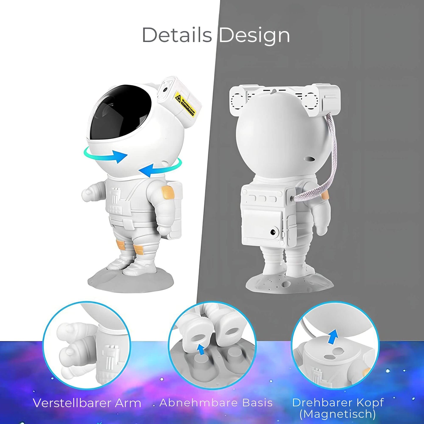 Projecteur d'étoiles d'astronaute magique