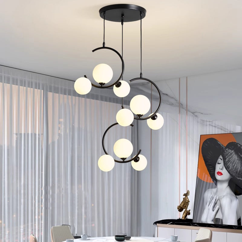 Suspension LED Moderne – Lampe Design en Verre et Acryl pour Salon et Salle à Manger