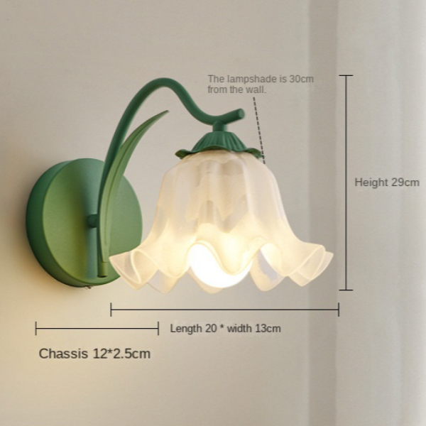 Lampe Murale Jardin Fleuri Retro Française - Applique Murale Élégante en Métal et Acrylique
