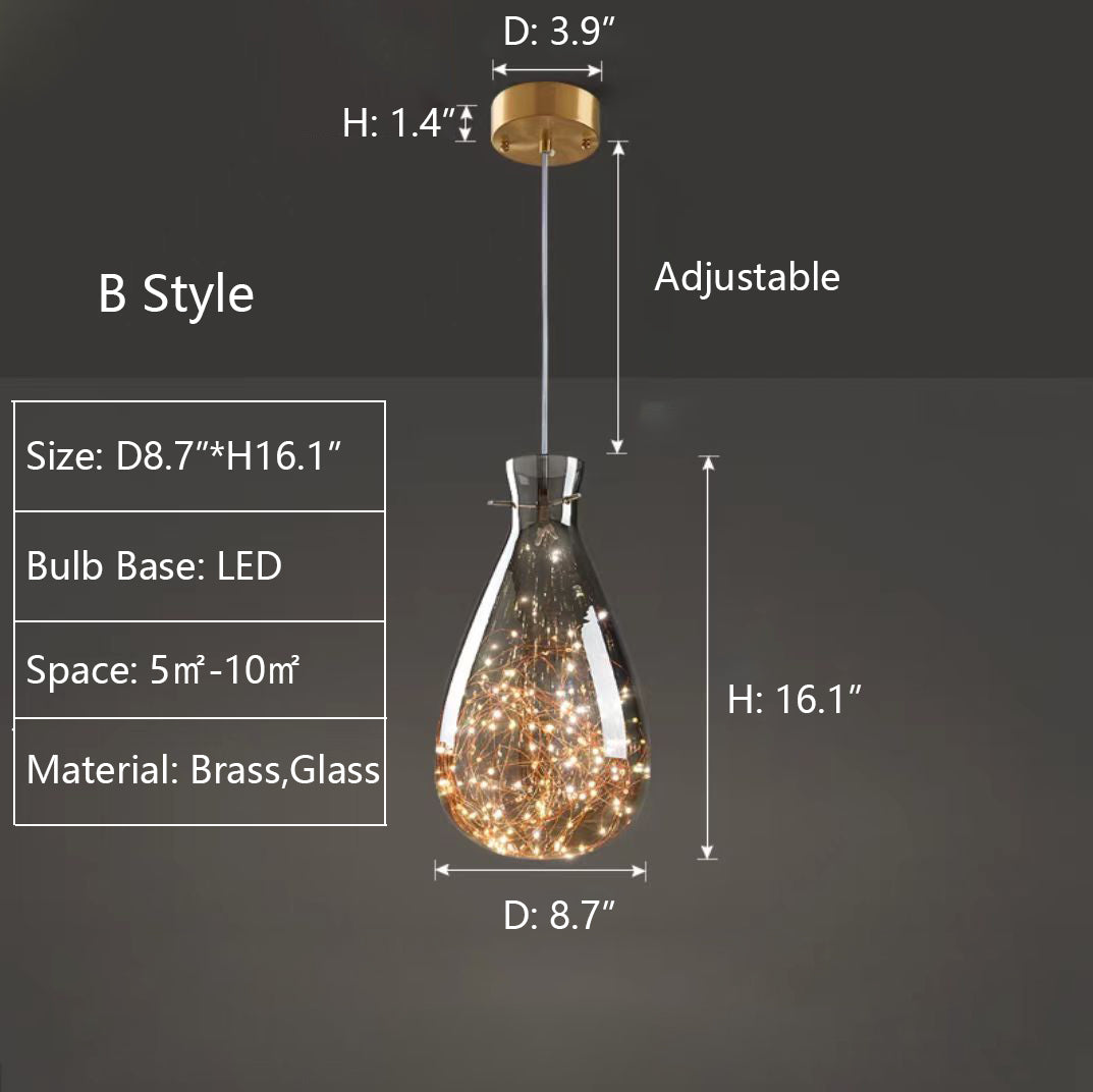 Suspension Moderne en Verre et Laiton – Éclairage Élégant pour Salon et Cuisine