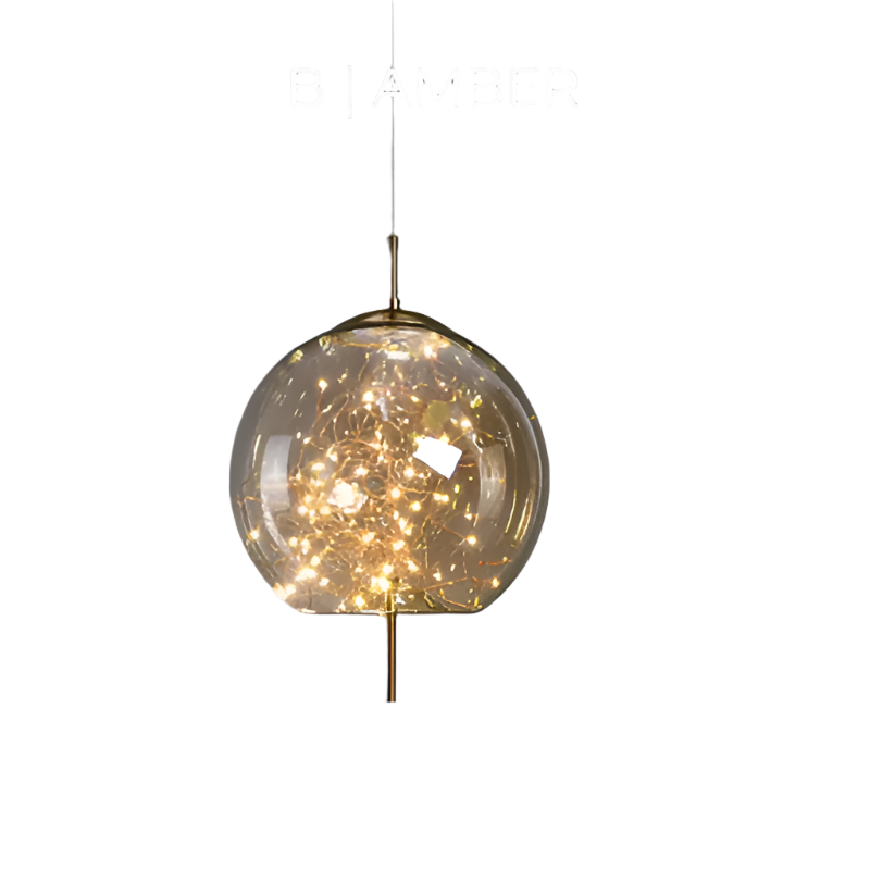Lampe Suspendue Essence - Élégance Moderne avec Verre Brun et Éclairage LED