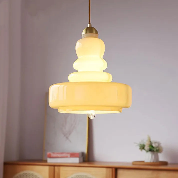 Lampe Pendante Bauhaus Kürbis en Verre - Design Élégant avec Détails en Laiton ou Fer