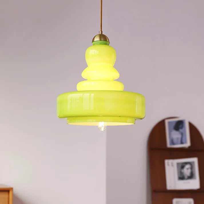 Lampe Pendante Bauhaus Kürbis en Verre - Design Élégant avec Détails en Laiton ou Fer