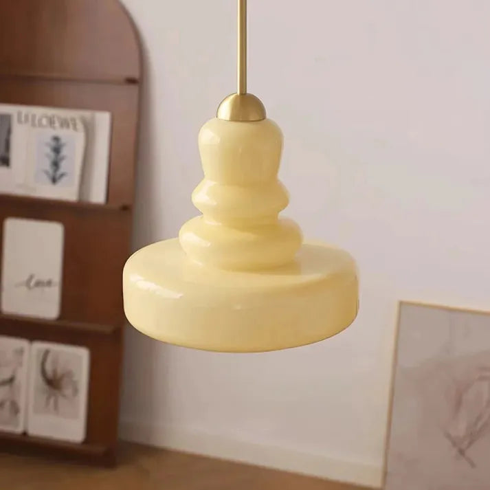 Lampe Pendante Bauhaus Kürbis en Verre - Design Élégant avec Détails en Laiton ou Fer