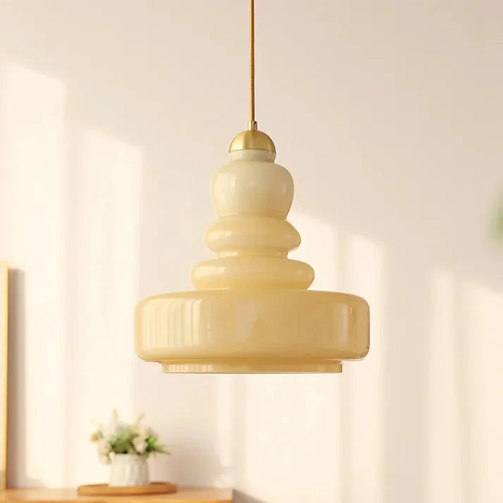 Lampe Pendante Bauhaus Kürbis en Verre - Design Élégant avec Détails en Laiton ou Fer