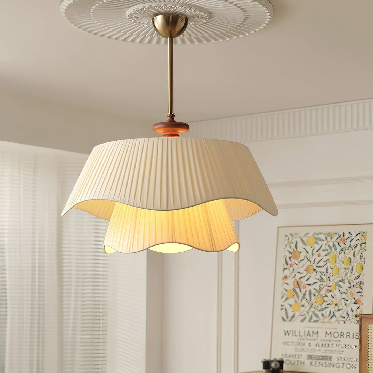 Suspension Bellevue - Lampe Moderne en Métal, Verre et Bois, Design Élégant