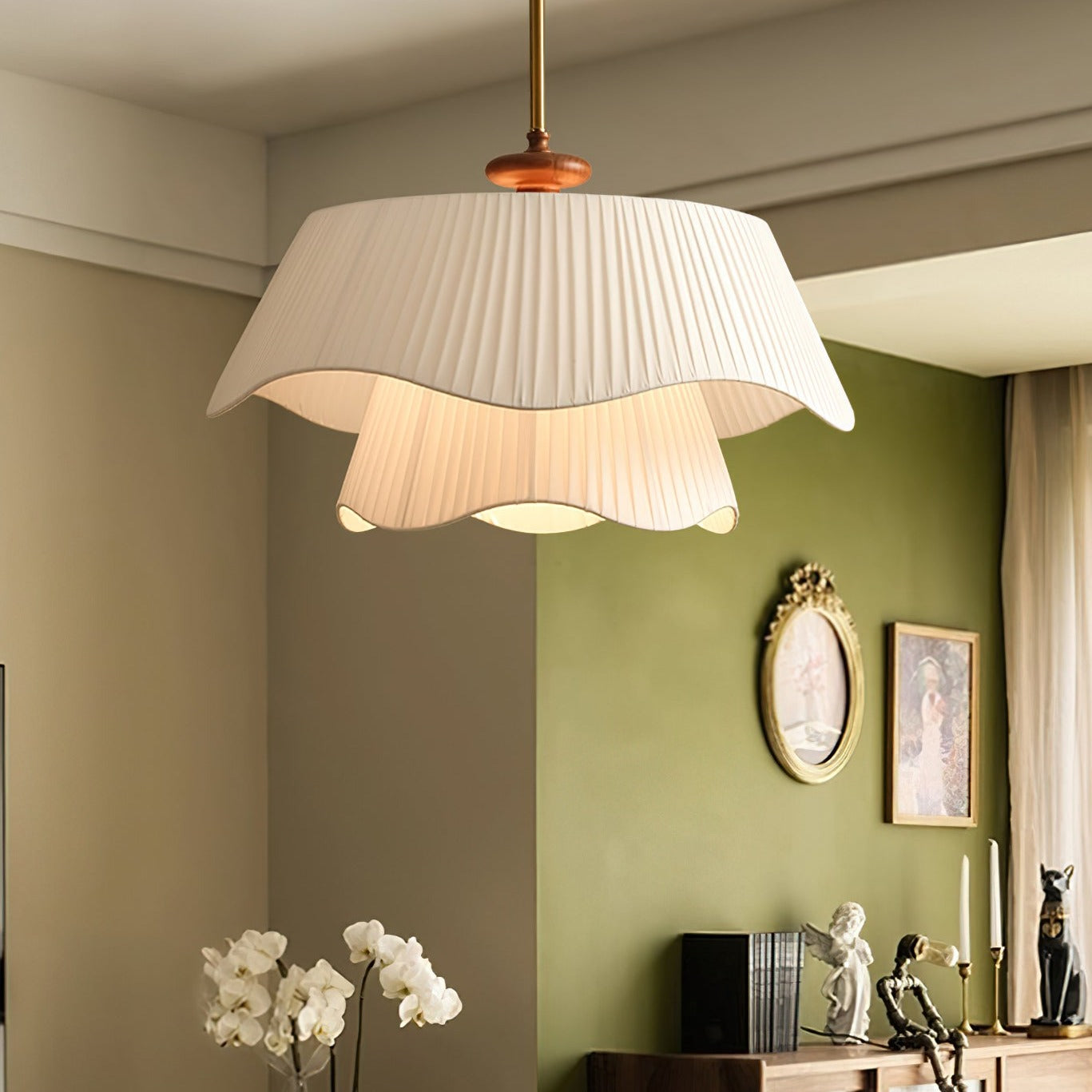 Suspension Bellevue - Lampe Moderne en Métal, Verre et Bois, Design Élégant