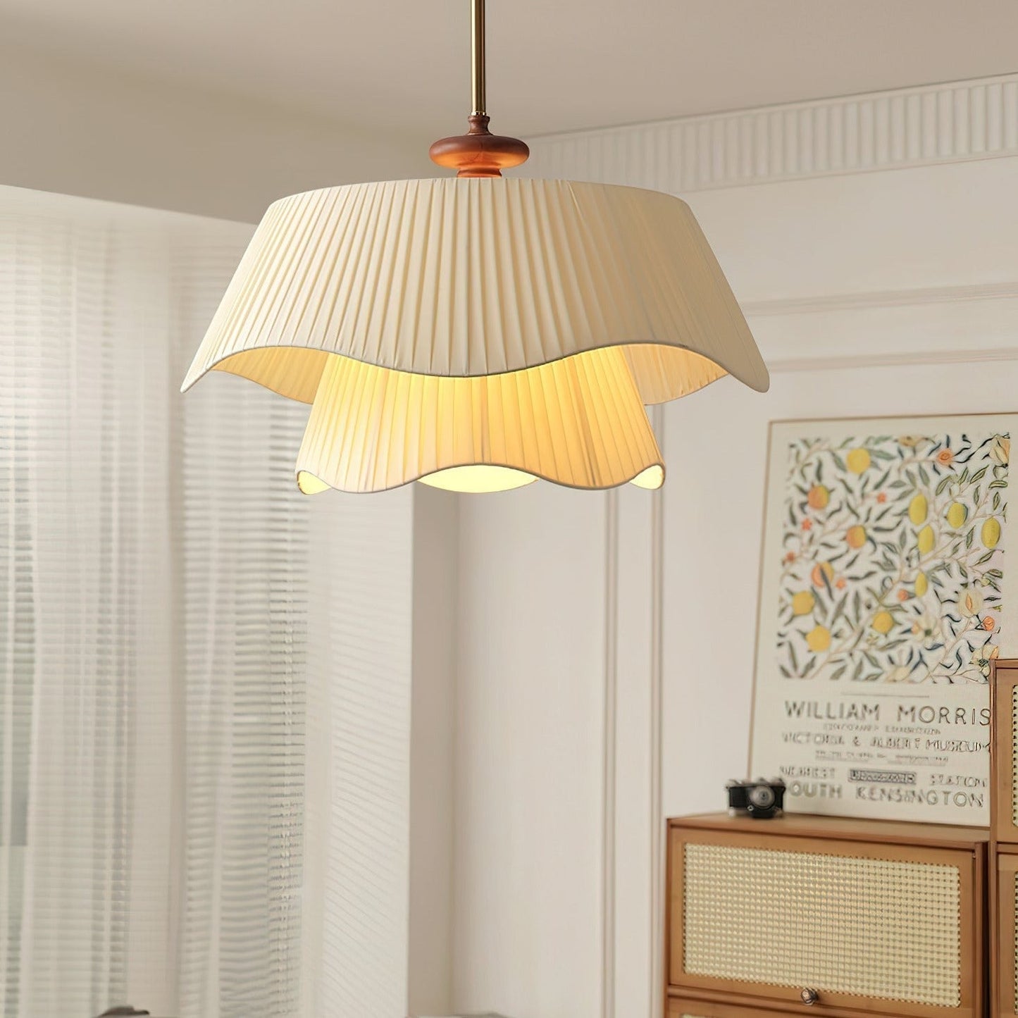 Suspension Bellevue - Lampe Moderne en Métal, Verre et Bois, Design Élégant