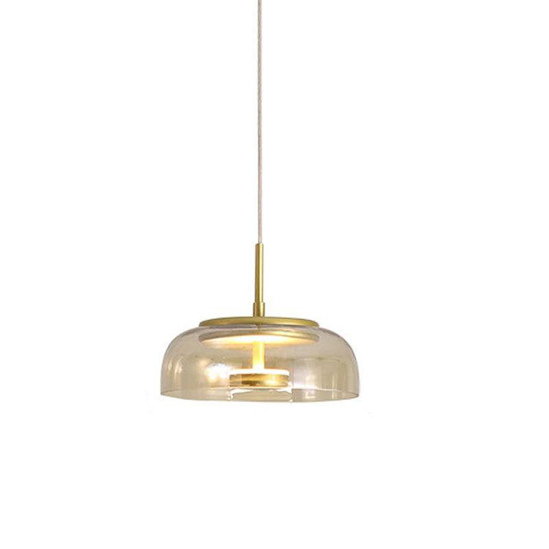 Suspension LED Solaire – Éclairage Moderne en Laiton et Verre pour Intérieur Élégant