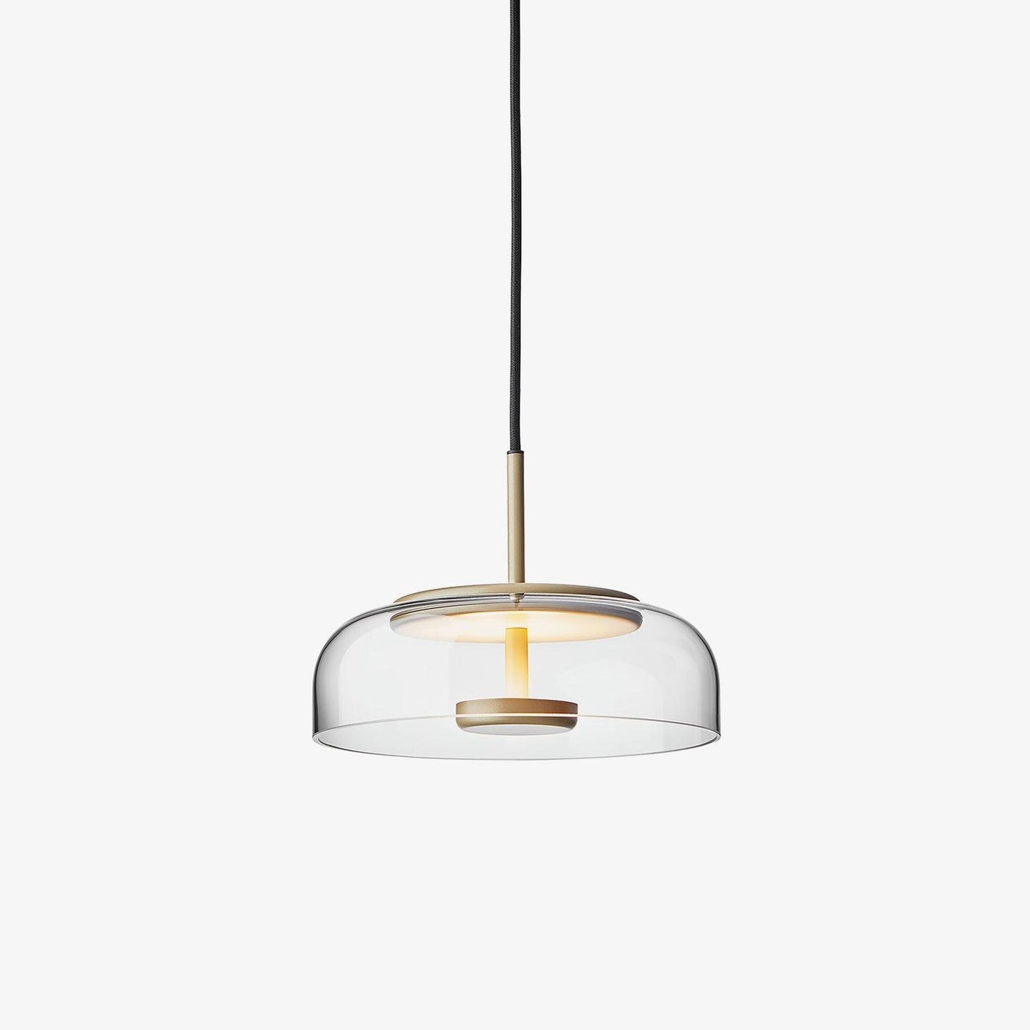 Suspension LED Solaire – Éclairage Moderne en Laiton et Verre pour Intérieur Élégant