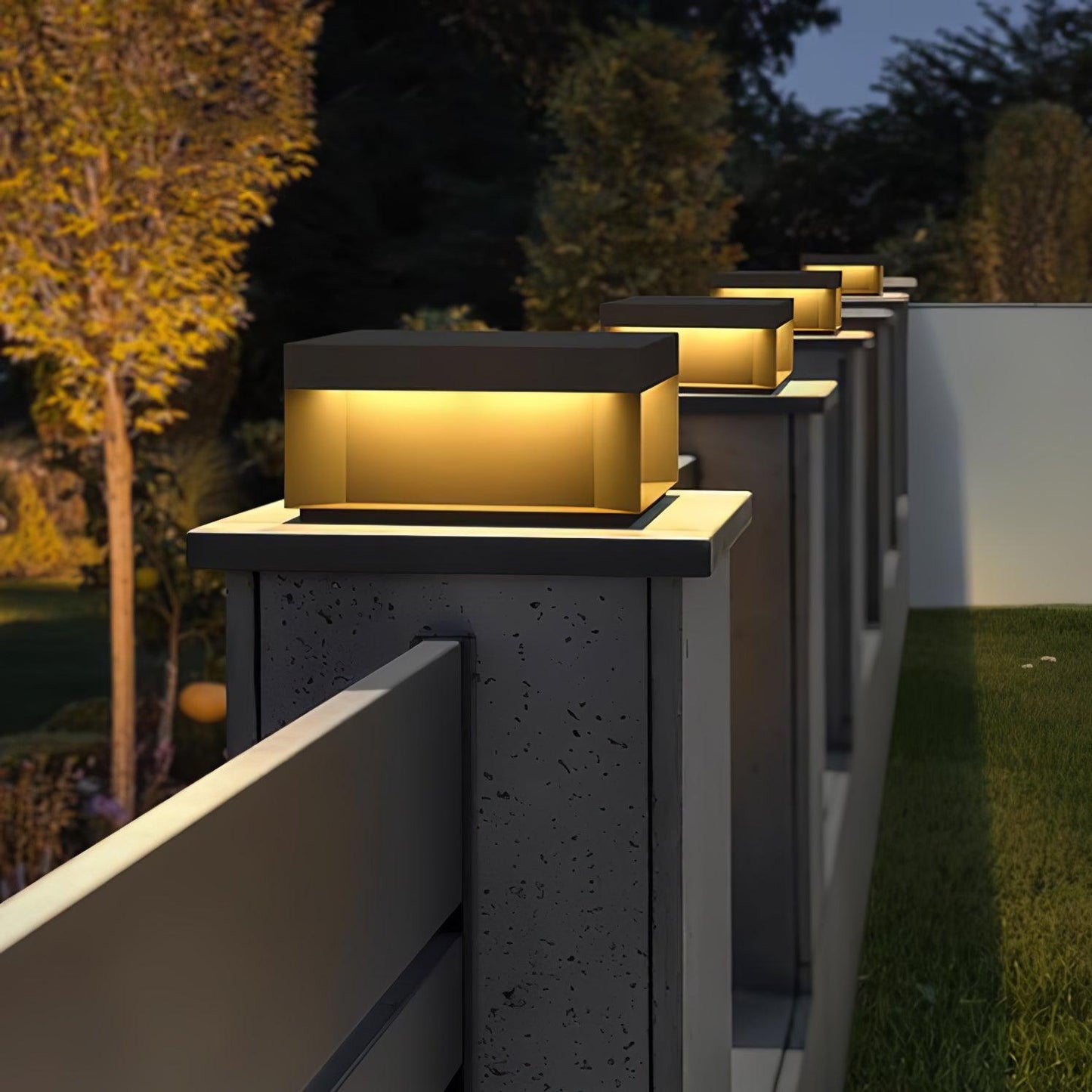 Lampe de Colonne Solaire Extérieure - Éclairage Résistant aux Intempéries avec LED