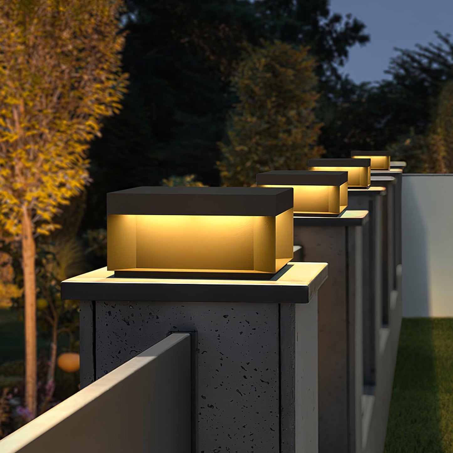 Lampe de Colonne Solaire Extérieure - Éclairage Résistant aux Intempéries avec LED