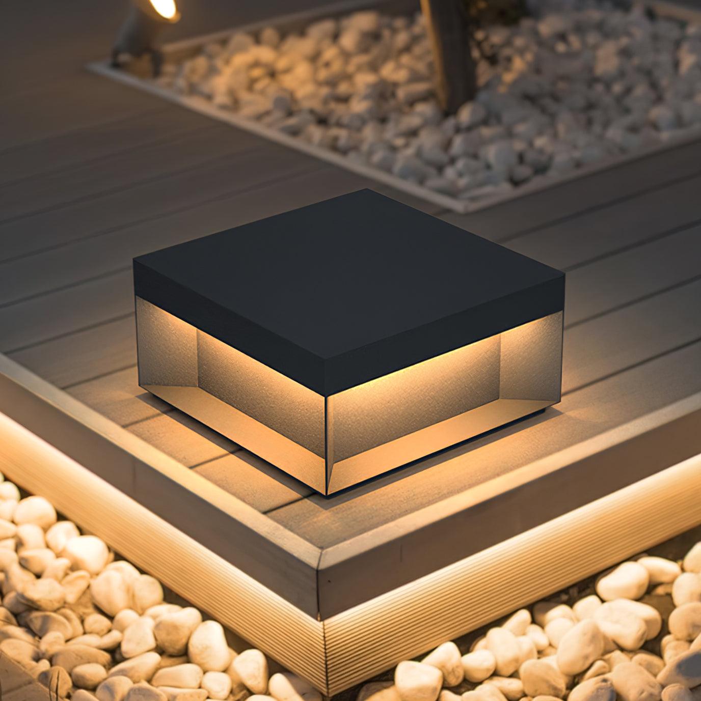 Lampe de Colonne Solaire Extérieure - Éclairage Résistant aux Intempéries avec LED