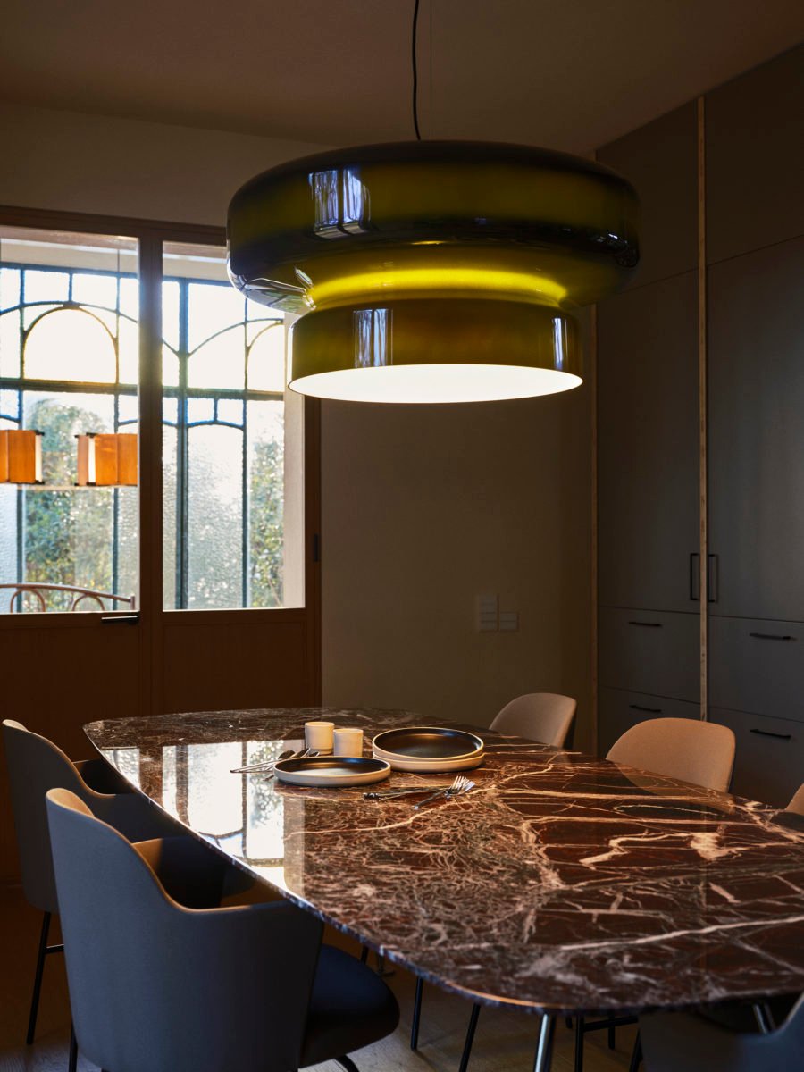 Suspension Bohemia - Lampe en Verre Soufflé avec LED Intégrée, Design Organique