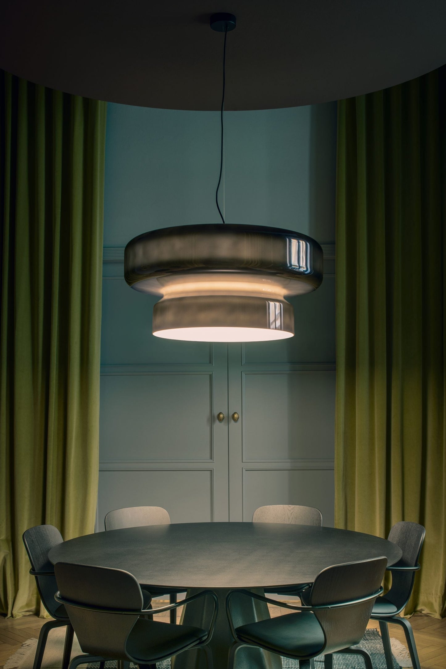 Suspension Bohemia - Lampe en Verre Soufflé avec LED Intégrée, Design Organique