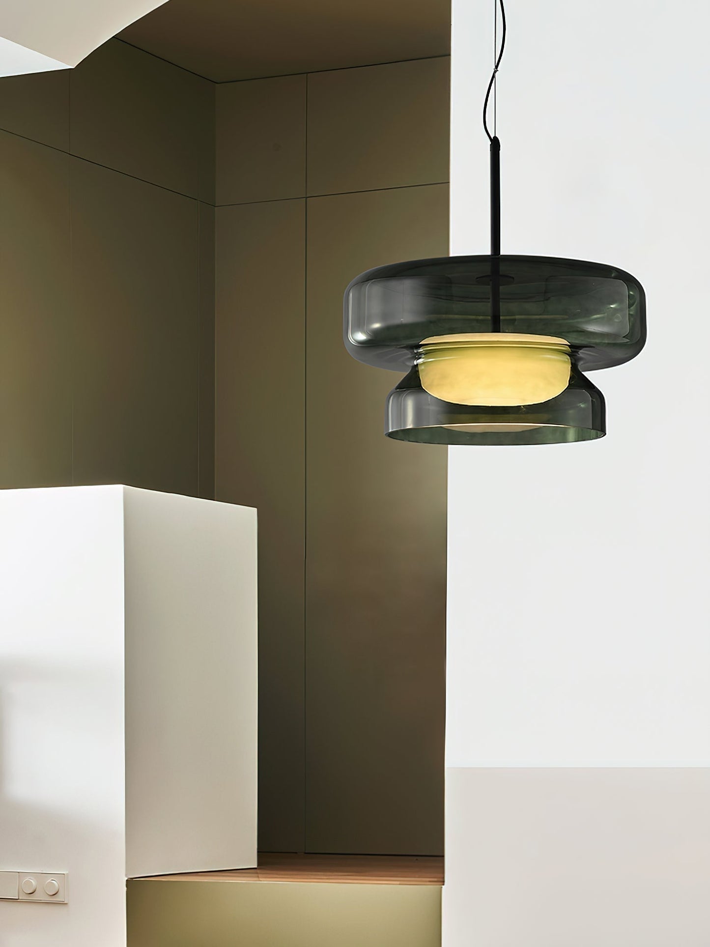 Suspension Bohemia - Lampe en Verre Soufflé avec LED Intégrée, Design Organique
