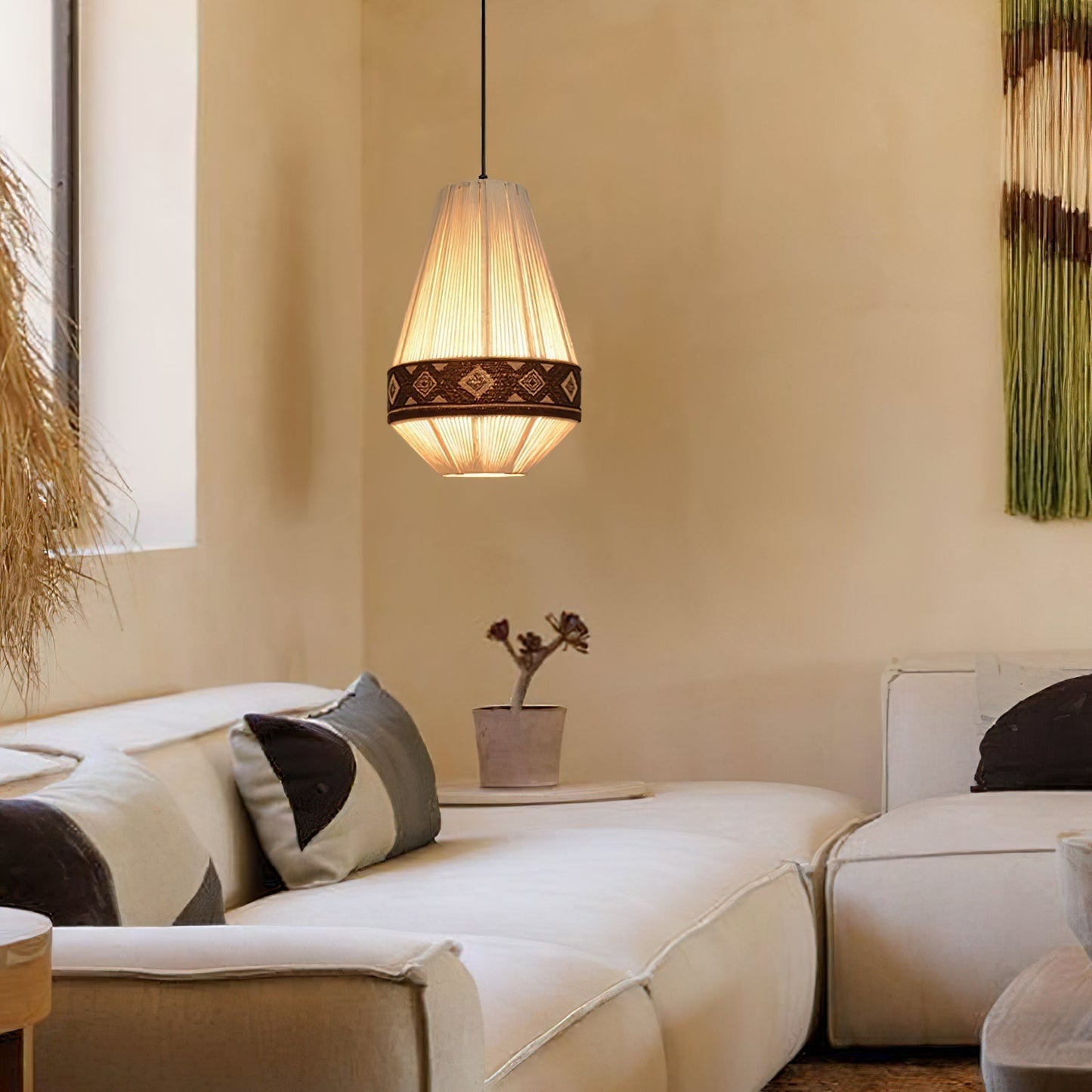 Suspension Bohemian Fringe - Lampe Pendante avec Franges et Design Tribal