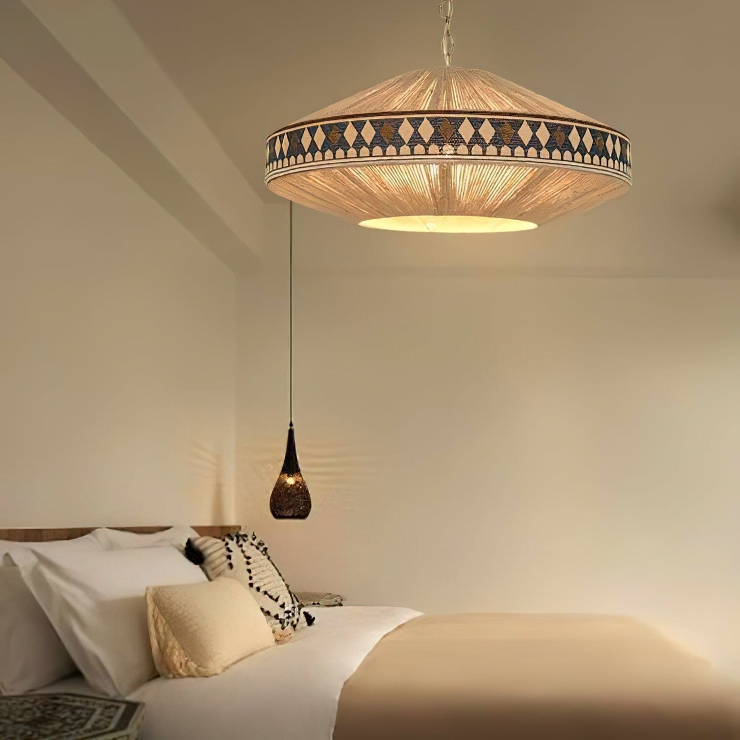 Suspension Bohemian Fringe - Lampe Pendante avec Franges et Design Tribal
