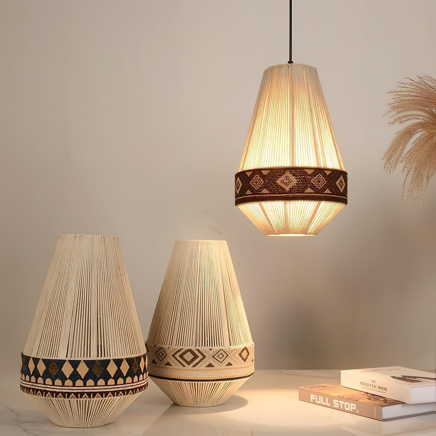 Suspension Bohemian Fringe - Lampe Pendante avec Franges et Design Tribal