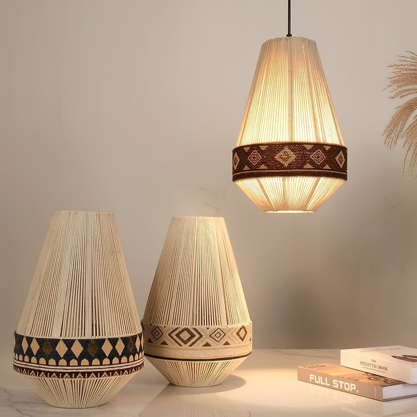Suspension Bohemian Fringe - Lampe Pendante avec Franges et Design Tribal