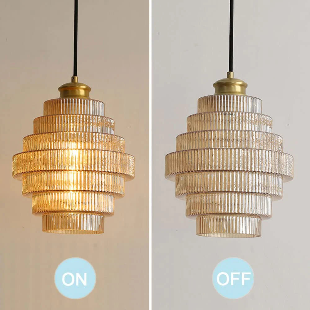BrassGlow - Suspension en verre en forme de chair en laiton