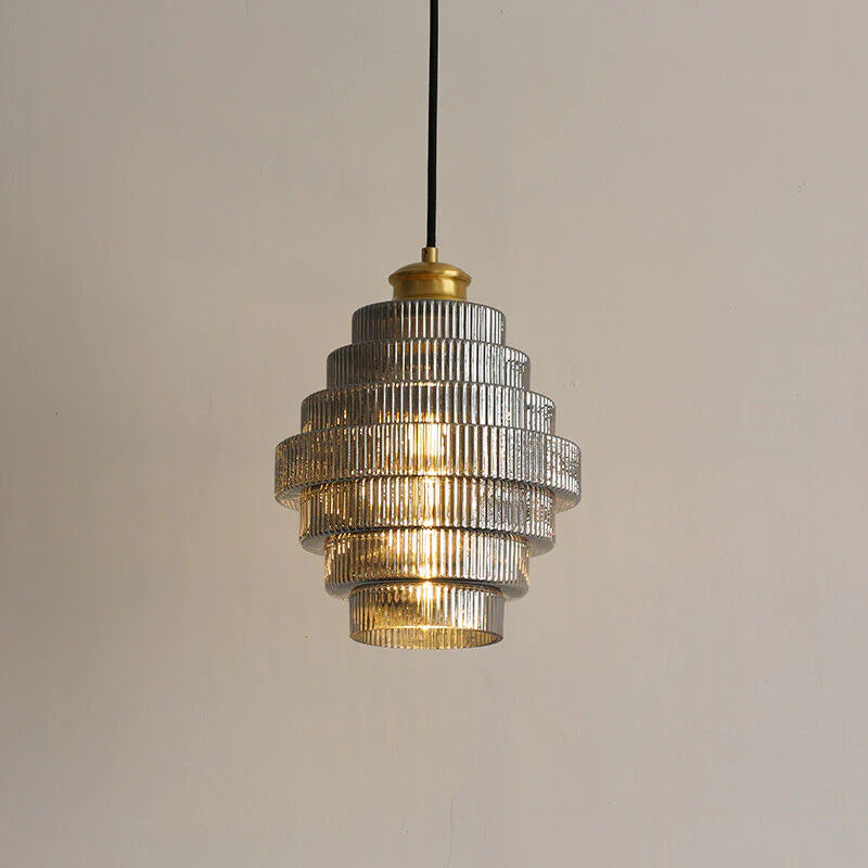 BrassGlow - Suspension en verre en forme de chair en laiton