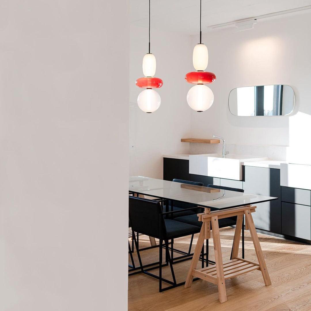 Suspension en Verre Candy – Luminaire Moderne LED avec Design Coloré