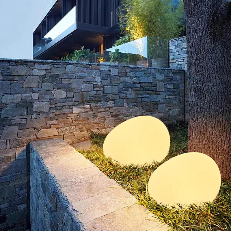 Lampe de Jardin Cobblestone – Éclairage Extérieur Étanche avec Télécommande et 16 Couleurs LED