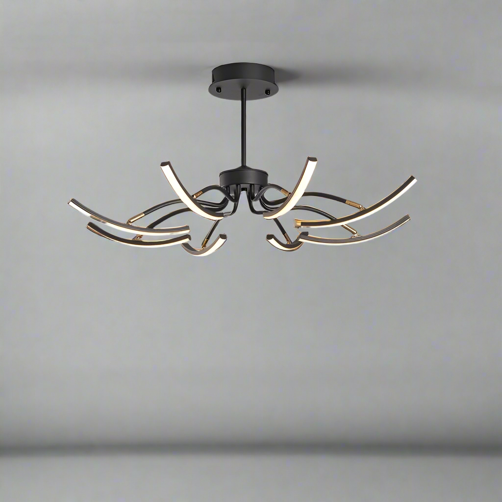 Plafonnier Design LED Moderne - Éclairage Élégant pour Salon et Chambre, Aluminium, 8 et 12 Têtes