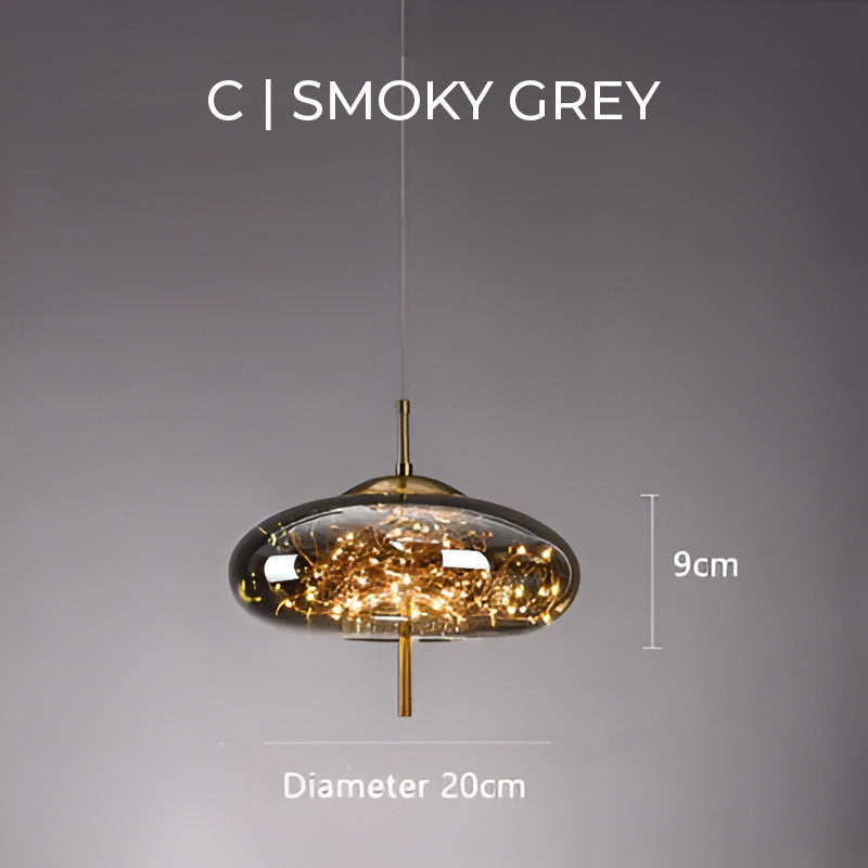 Lampe Suspendue Essence - Élégance Moderne avec Verre Brun et Éclairage LED
