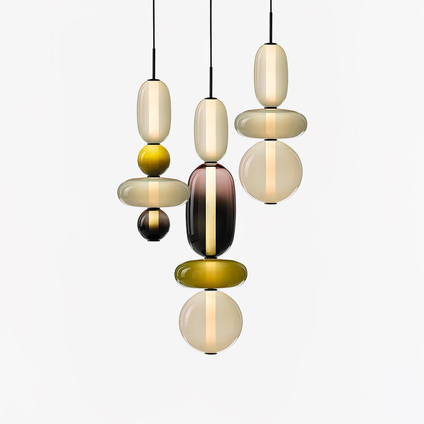 Suspension en Verre Candy – Luminaire Moderne LED avec Design Coloré