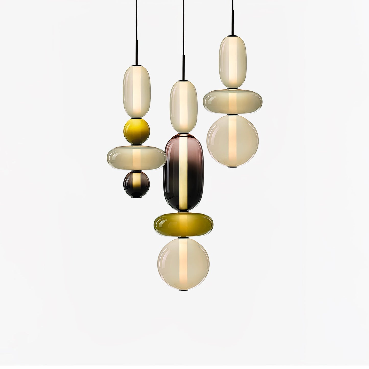Suspension en Verre Candy – Luminaire Moderne LED avec Design Coloré