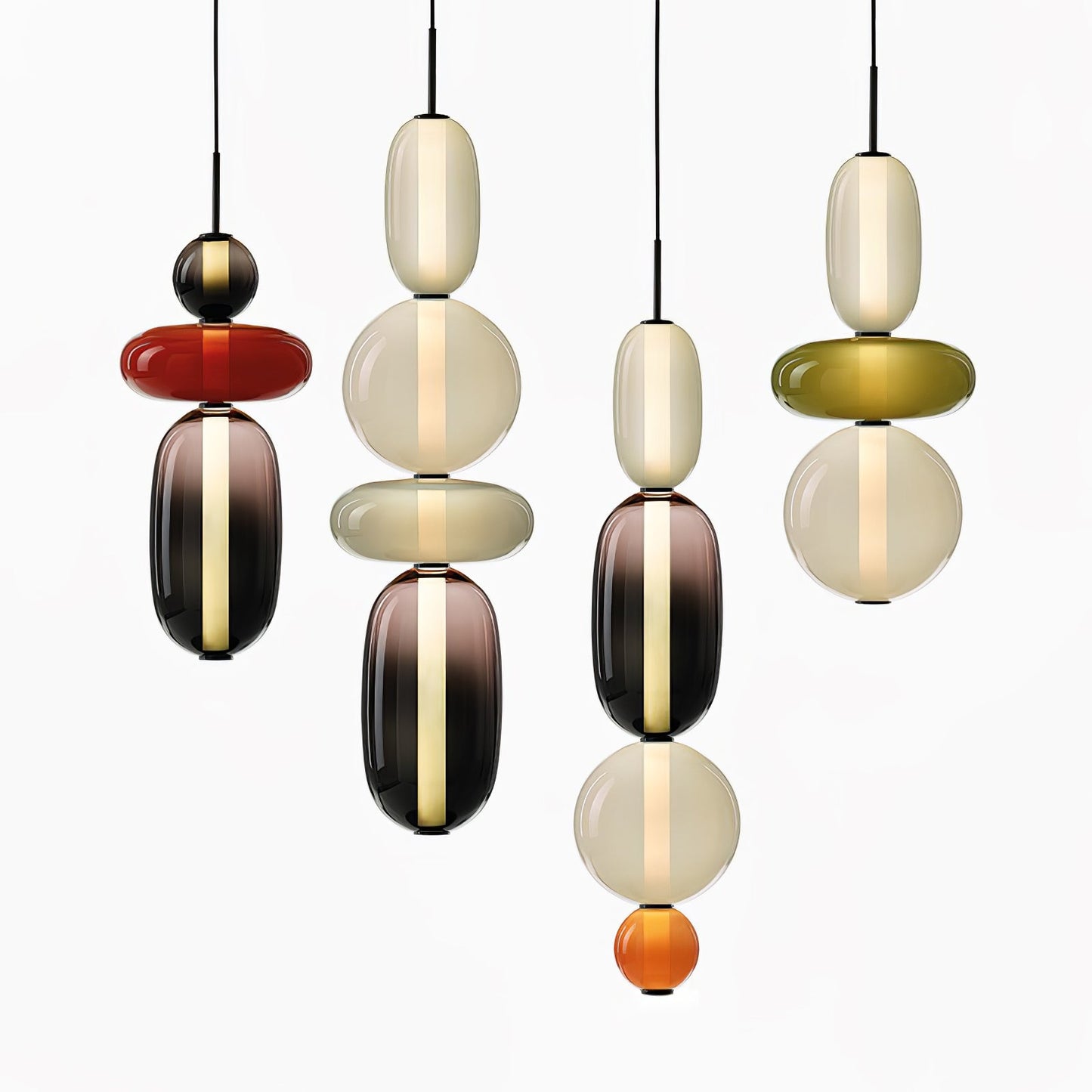 Suspension en Verre Candy – Luminaire Moderne LED avec Design Coloré
