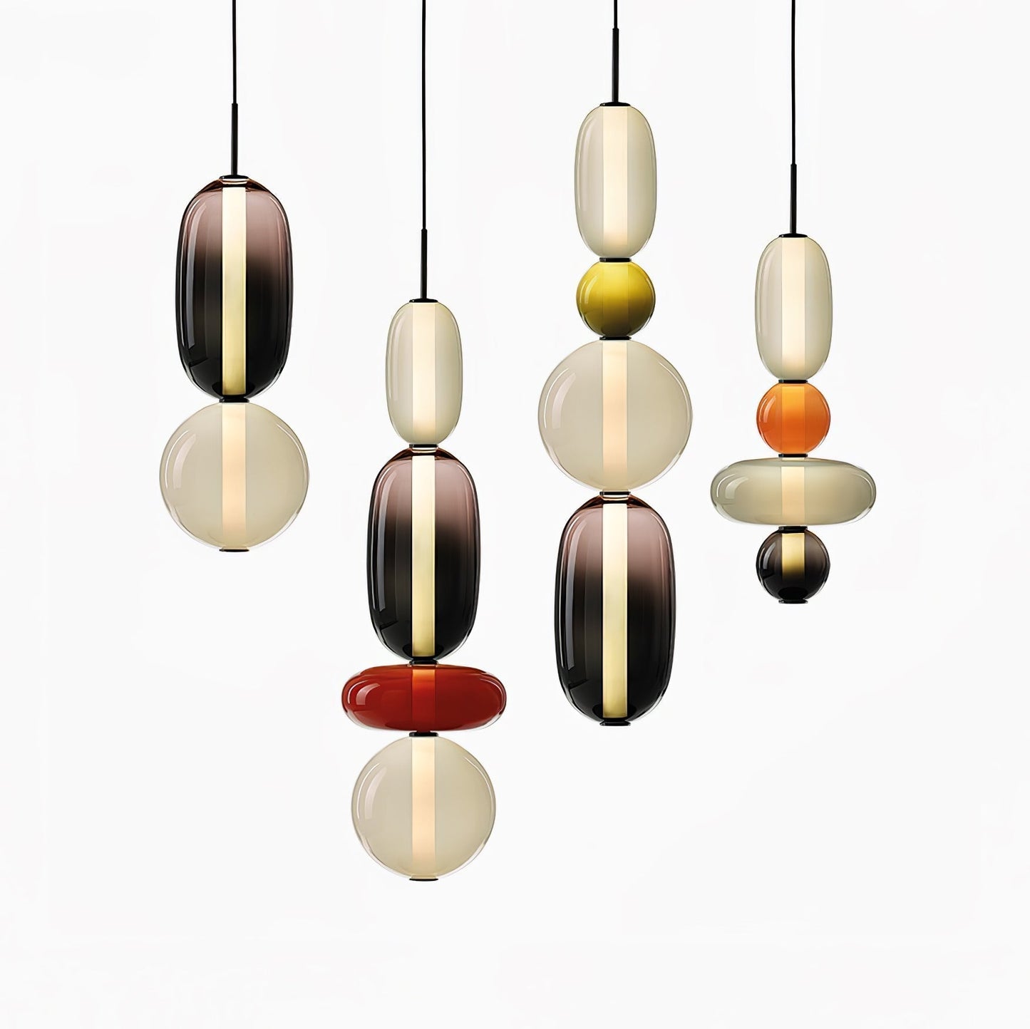 Suspension en Verre Candy – Luminaire Moderne LED avec Design Coloré